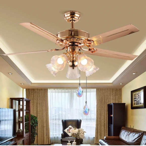 NWT 2 PCS Crystal AB Coating Ceiling Fan Pull Chain Extender Prisms Drop - Picture 3 of 7